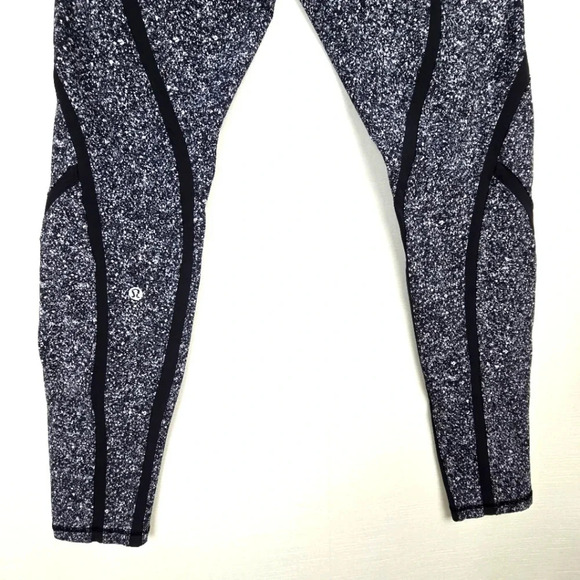 Lululemon Sz 8 Sleek & Strong Tight Leggings Diffuse Starlight Black Speckled - Picture 5 of 15